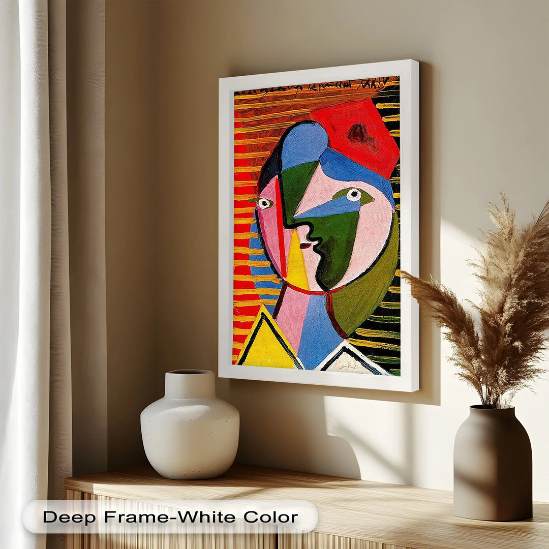 Split Gaze – Colorful Abstract Portrait Picasso Oil Painting - MyPhotoStation