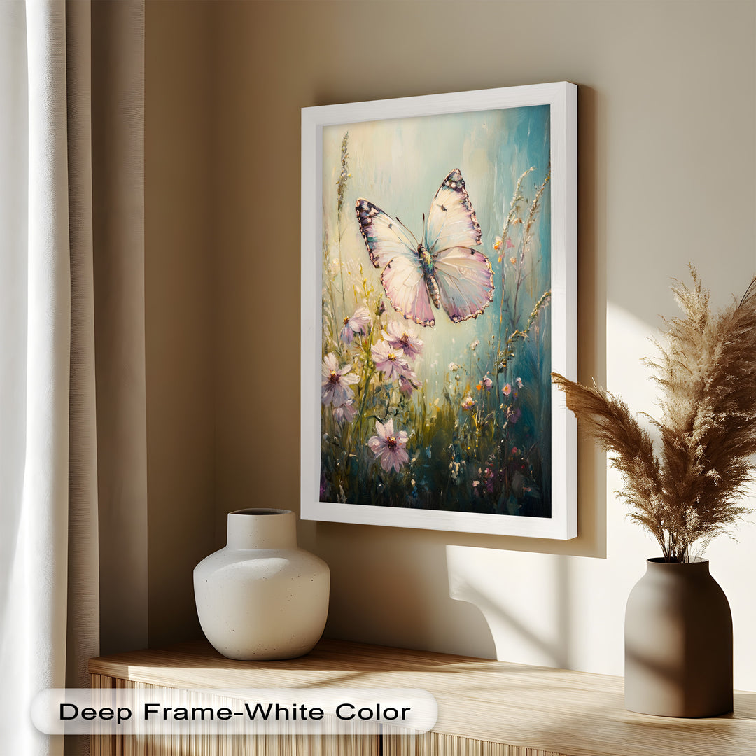 Butterfly Among Wildflowers – Animal Oil Painting