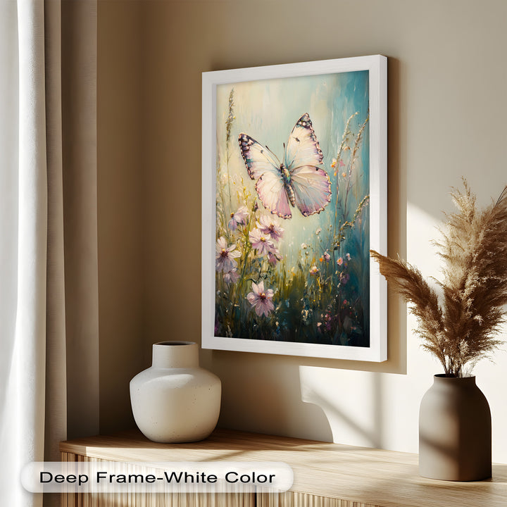 Butterfly Among Wildflowers – Animal Oil Painting