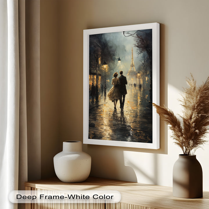 Romantic Couple in Evening Light - Love Oil Painting