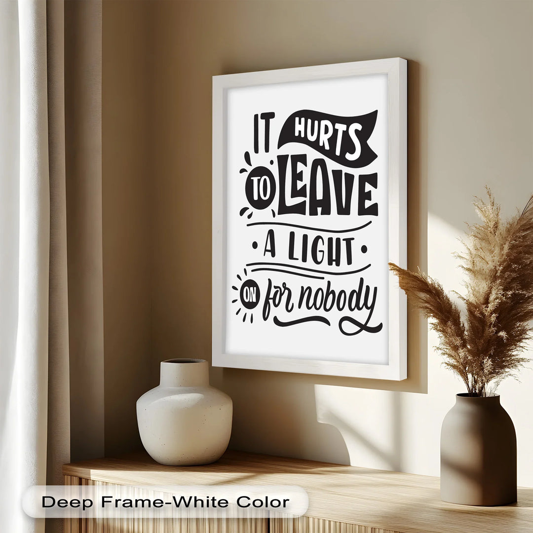 Leave a Light On – Typography Oil Painting - MyPhotoStation