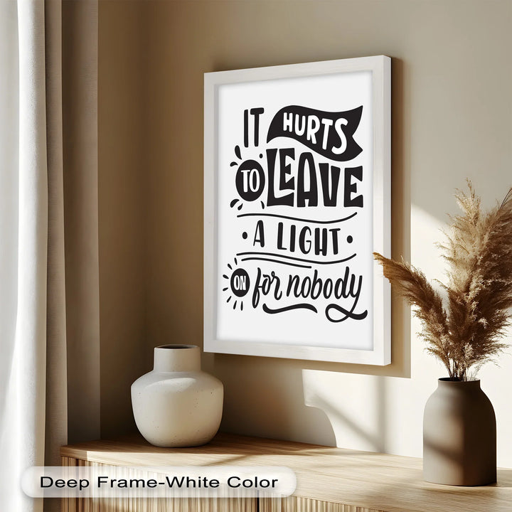 Leave a Light On – Typography Oil Painting - MyPhotoStation