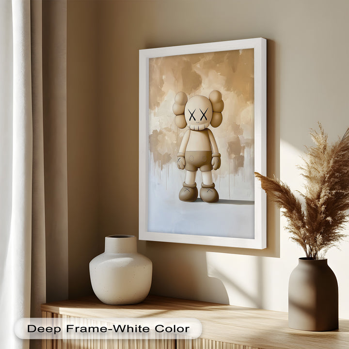 Monochrome Companion – Minimalistisches KAWS-Ölgemälde