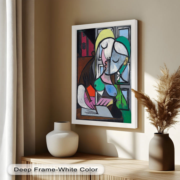 Dreaming Scribe – Woman Writing by the Window Picasso Oil Painting
