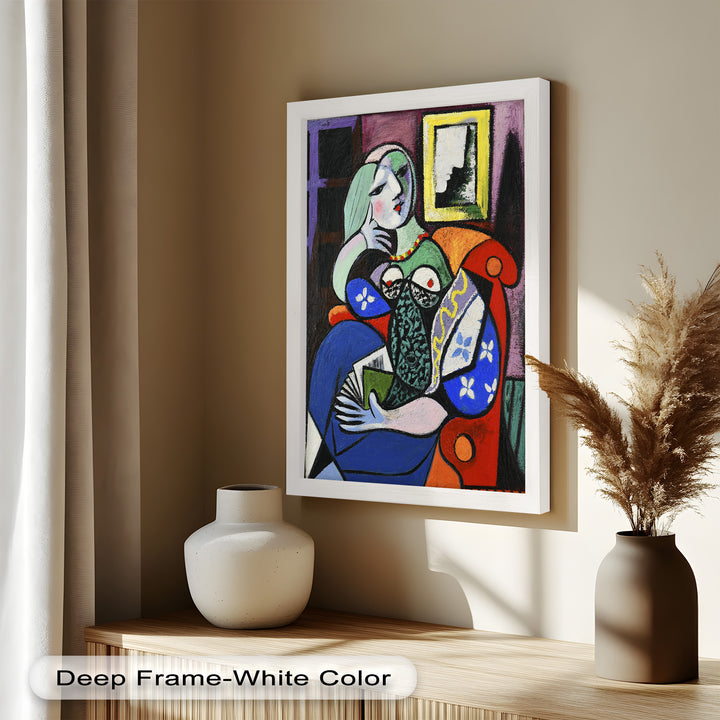 Woman with a Book – Cubist Interior Portrait Picasso Oil Painting