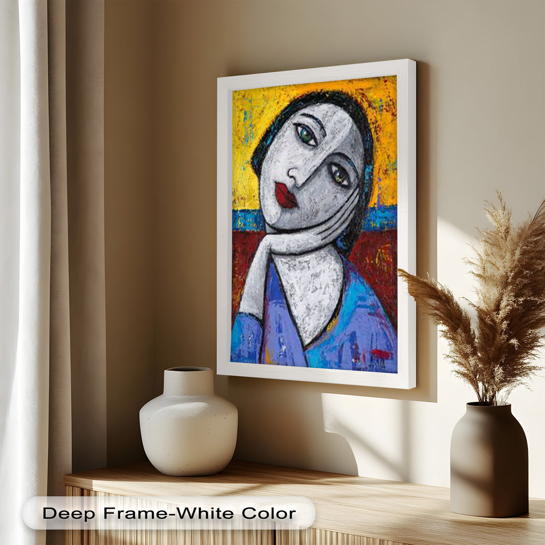 Quiet Reflection – Textured Modern Portrait Picasso Oil Painting