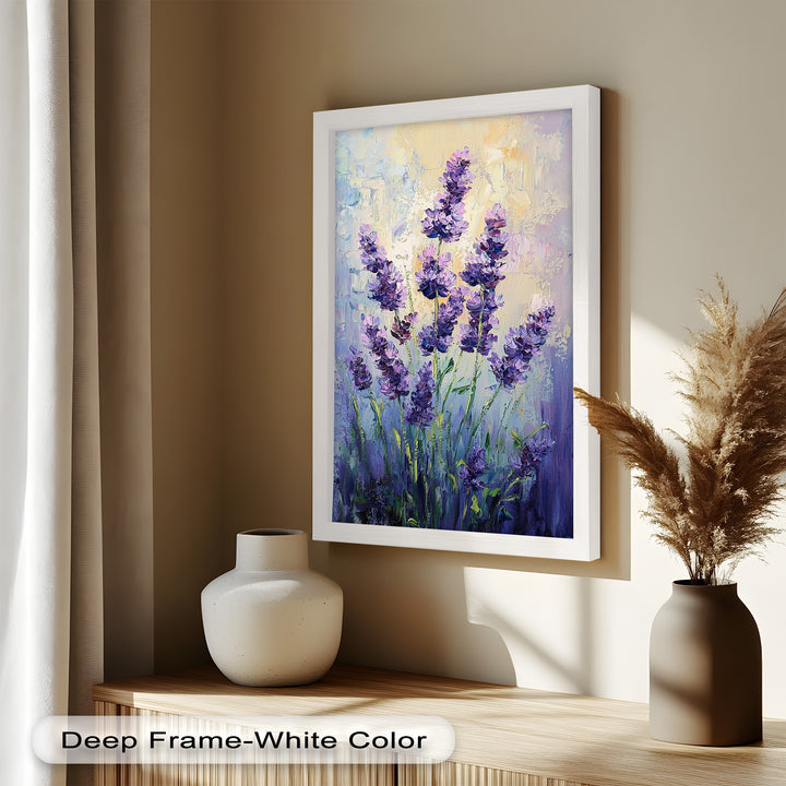 Impressionist Lavender Stalks - Flower Oil Painting
