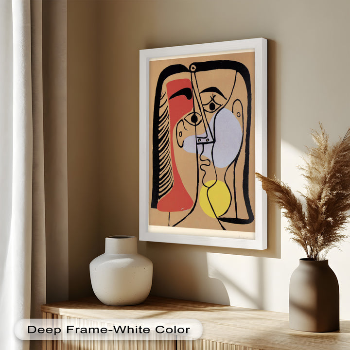 Fragmented Gaze – Minimalist Cubist Portrait Picasso Oil Painting