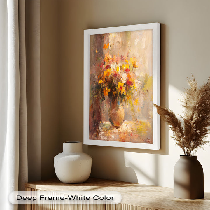 Sunlit Harmony – Vibrant Wildflower Still Life Flower Oil Painting