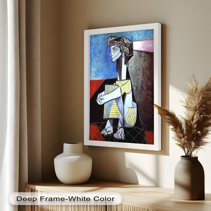 Seated Boy with Striped Garment – Picasso Oil Painting