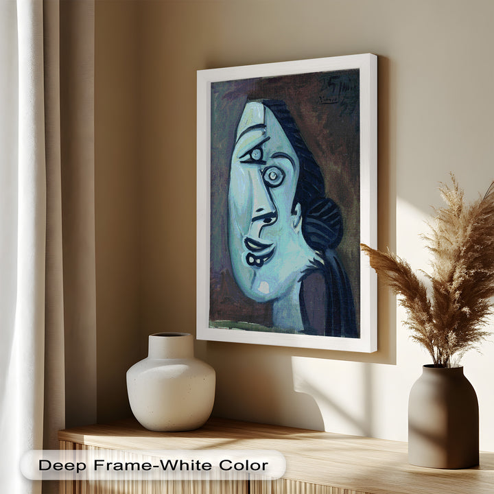 Twilight Reflections – Blue Cubist Woman Picasso Oil Painting