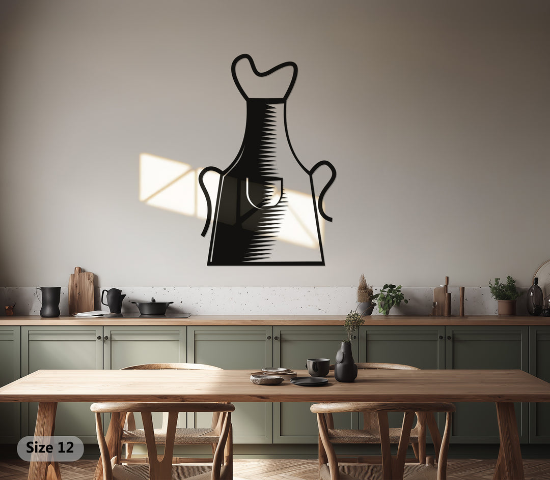 Chef Apron Silhouette – Modern Kitchen Metal Wall Art