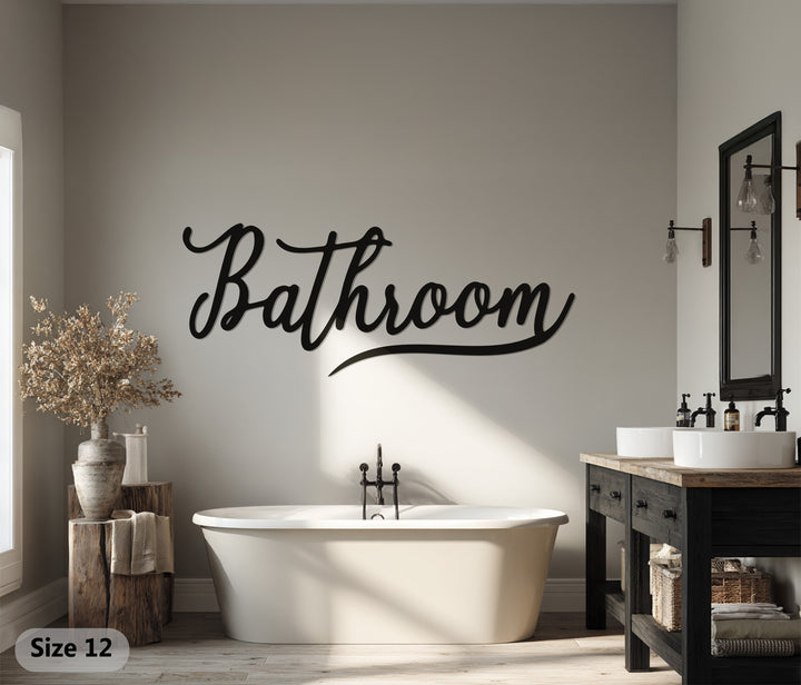 Simple bathroom metal wall decoration for home