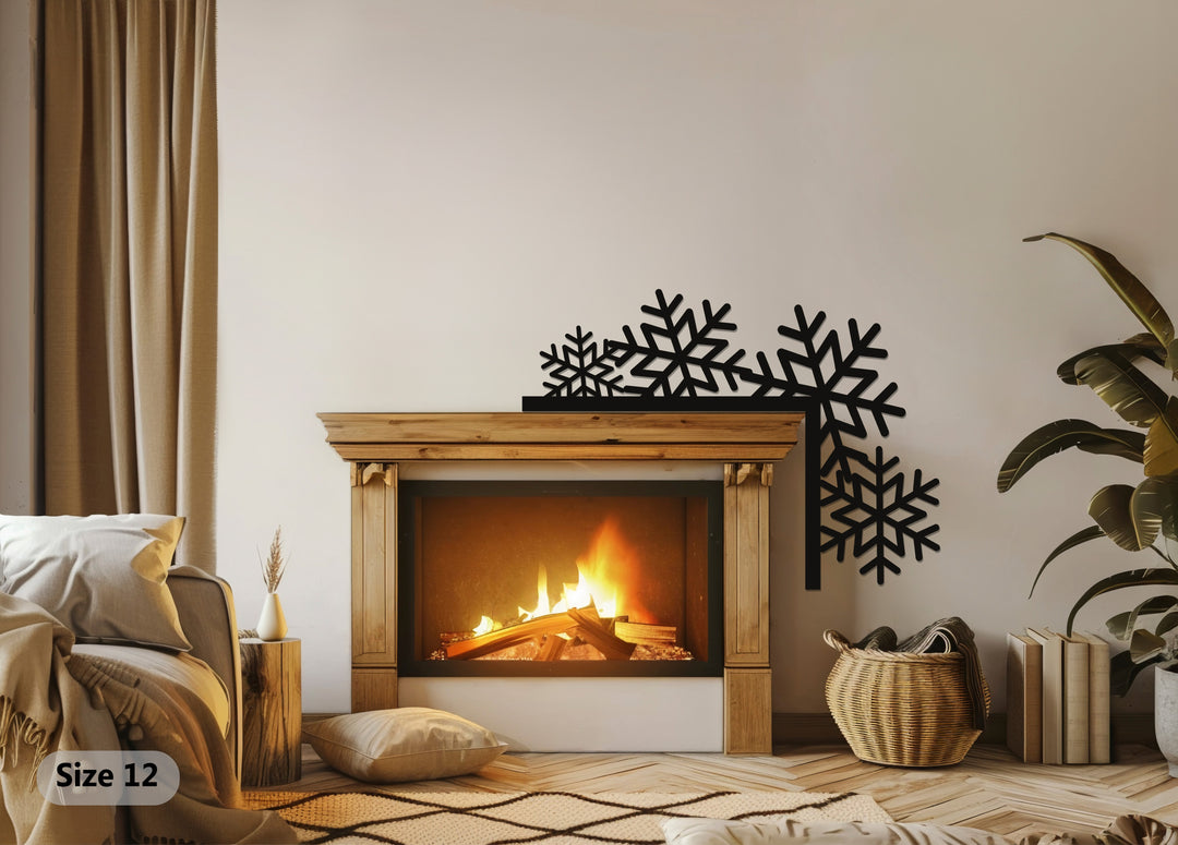 رقاقات ثلجية متجمدة – ديكور معدني للمدفأة
