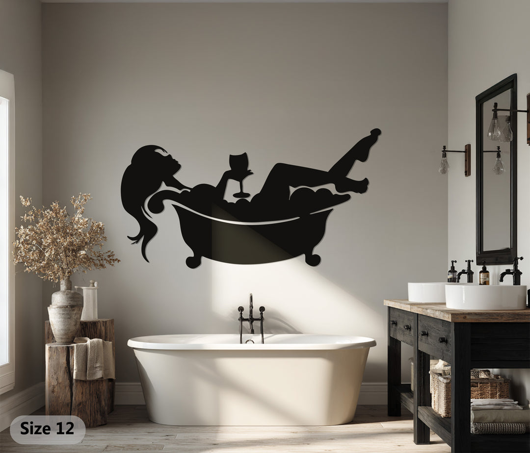 Modern black metal bathroom wall decoration