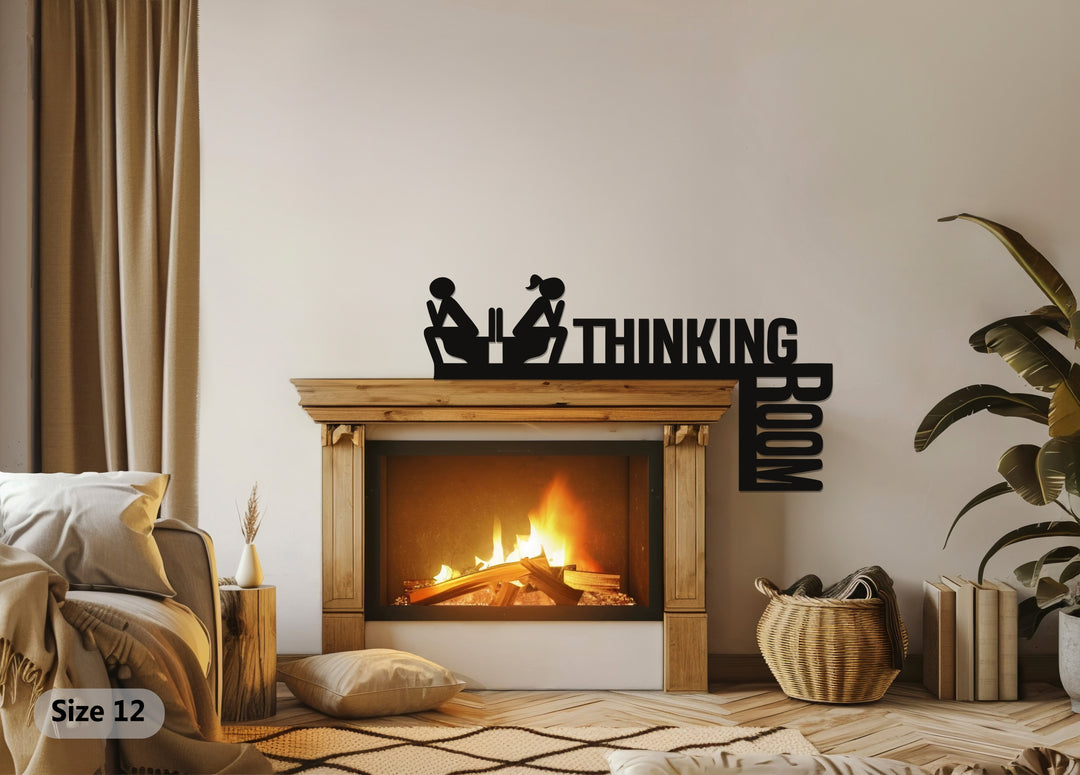 غرفة التفكير – لافتة معدنية مضحكة لباب الحمام