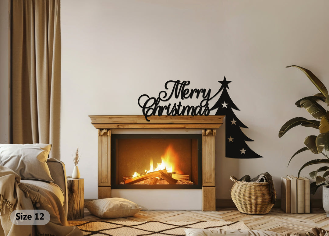 شجرة عيد الميلاد المجيد – ديكور معدني للمدفأة