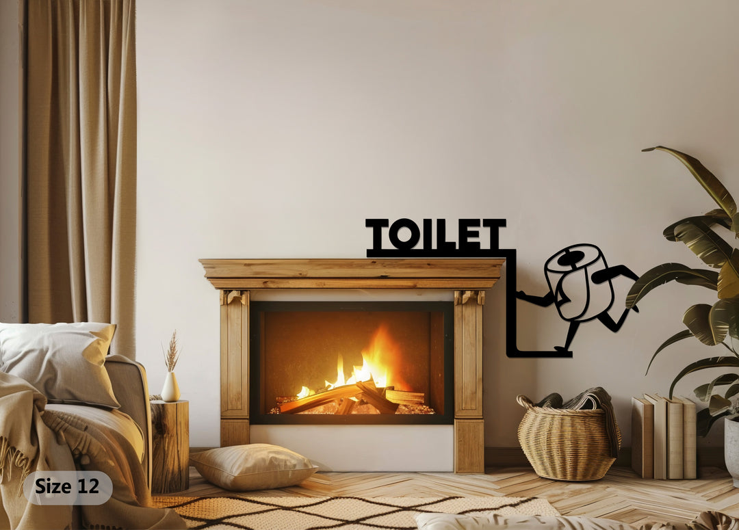 سجادة حمام - ديكور معدني مرح لباب الحمام