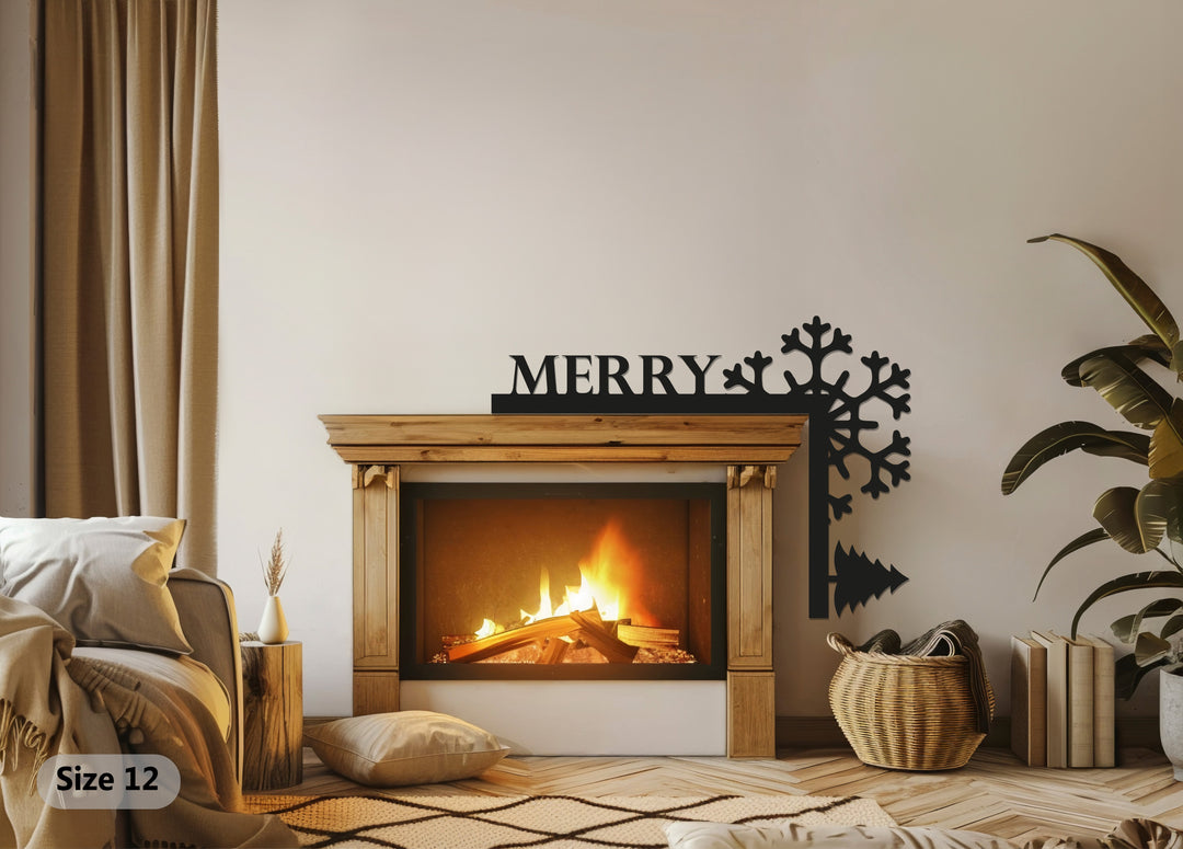 ندفة ثلجية مرحة – ديكور معدني للمدفأة بمناسبة عيد الميلاد