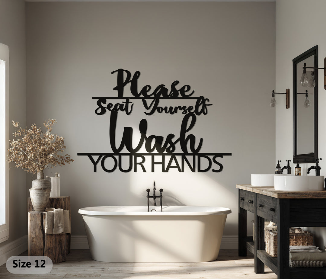 Stylish matte black bathroom wall decoration