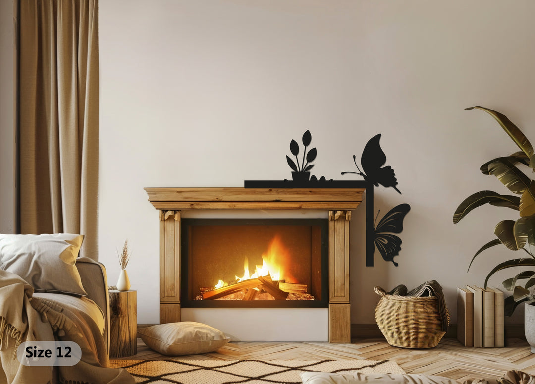 حديقة الفراشات – ديكور معدني مستوحى من الطبيعة للمدفأة