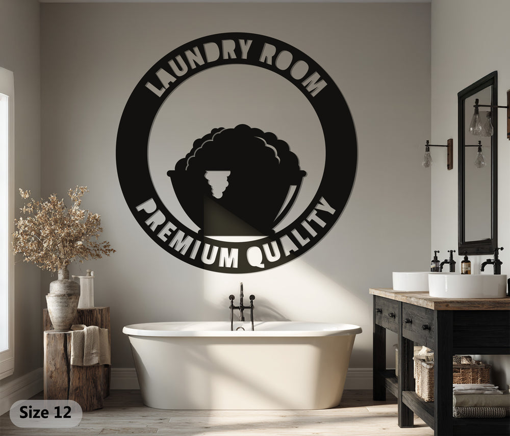Modern laundry room round metal wall decoration
