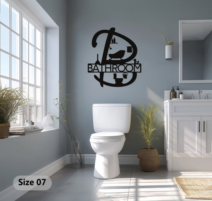 Letter B silhouette bathroom art for walls