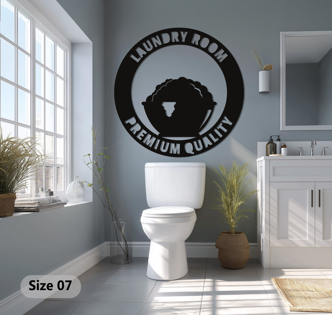 Black metal laundry wall art for modern homes