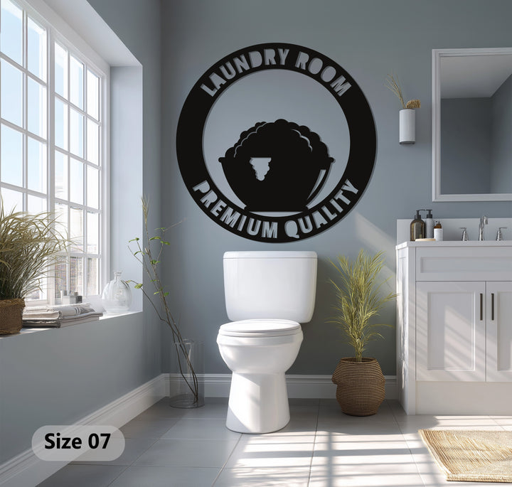 Black metal laundry wall art for modern homes