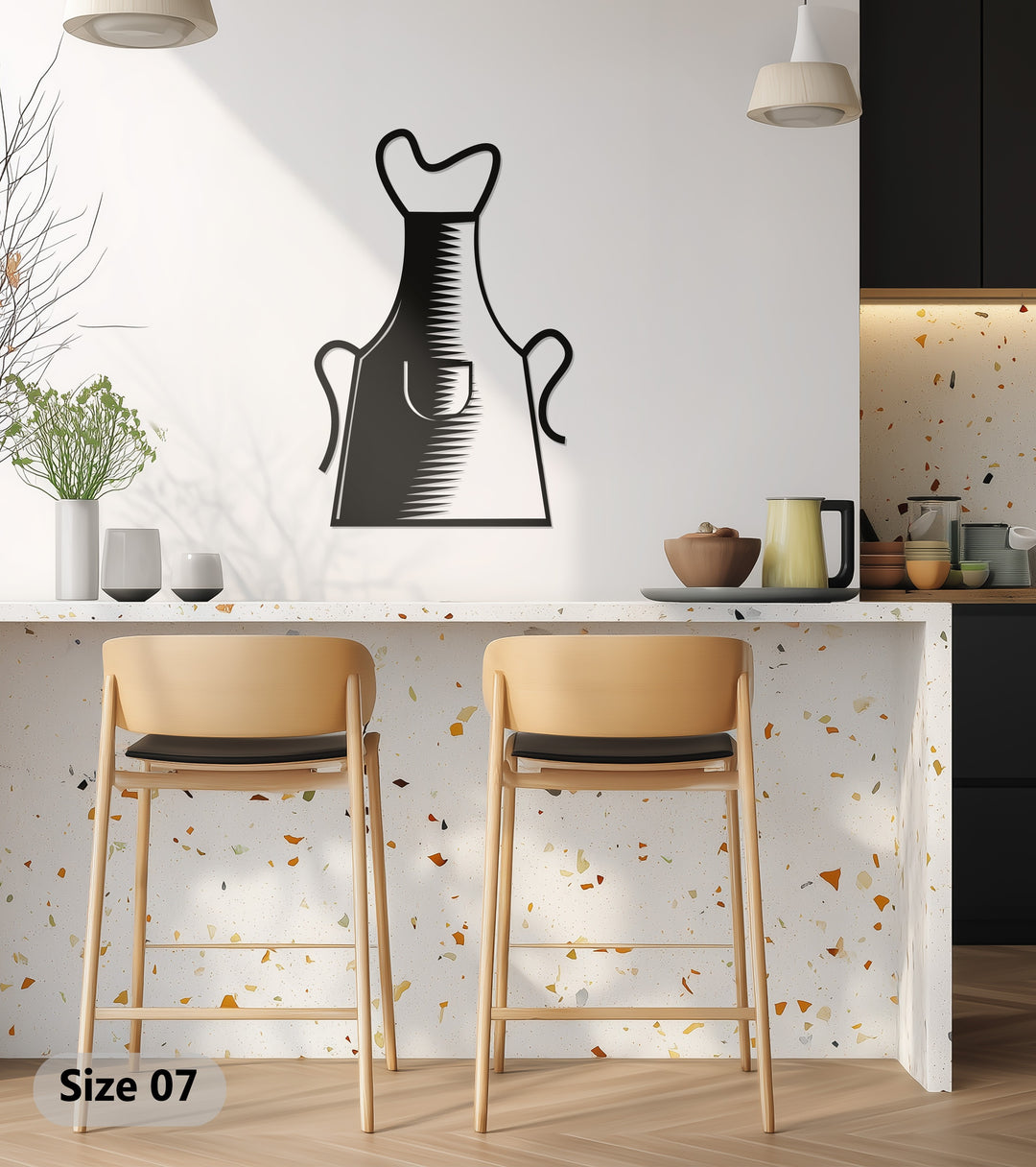 Chef Apron Silhouette – Modern Kitchen Metal Wall Art