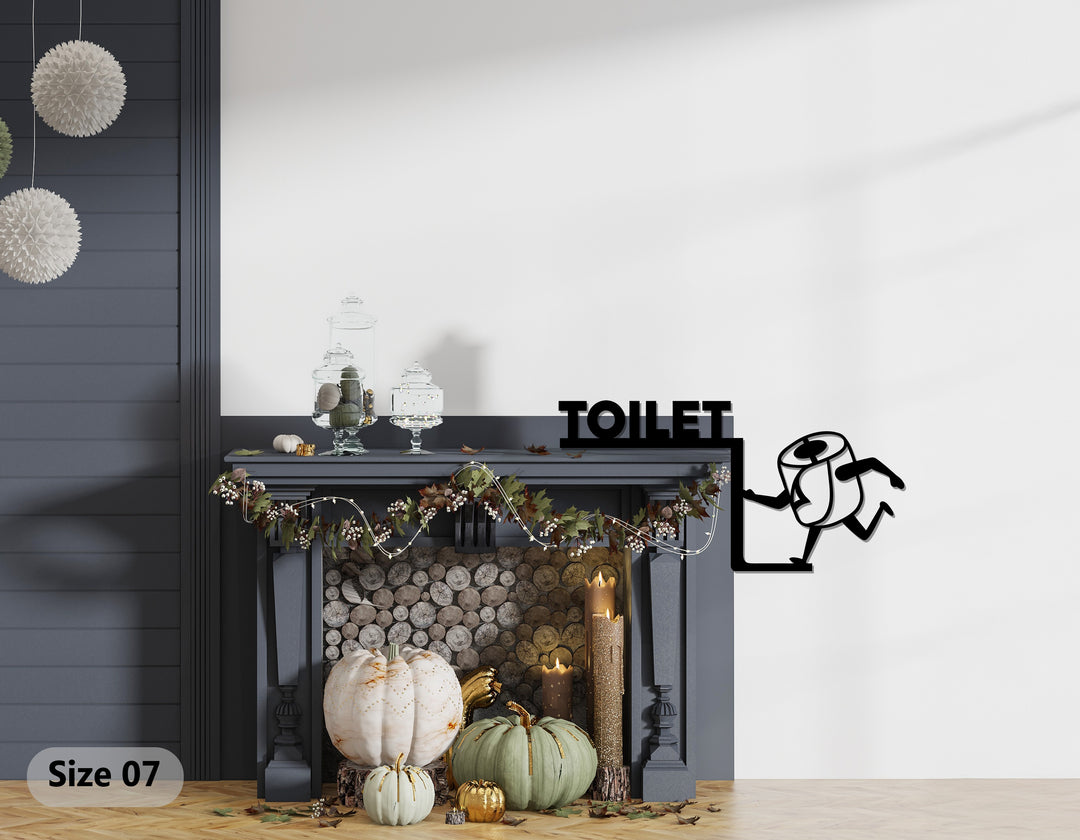 سجادة حمام - ديكور معدني مرح لباب الحمام