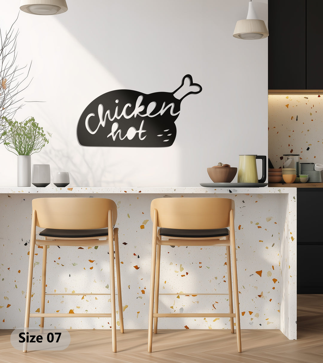 Hot Chicken Silhouette – Modern Kitchen Metal Wall Art