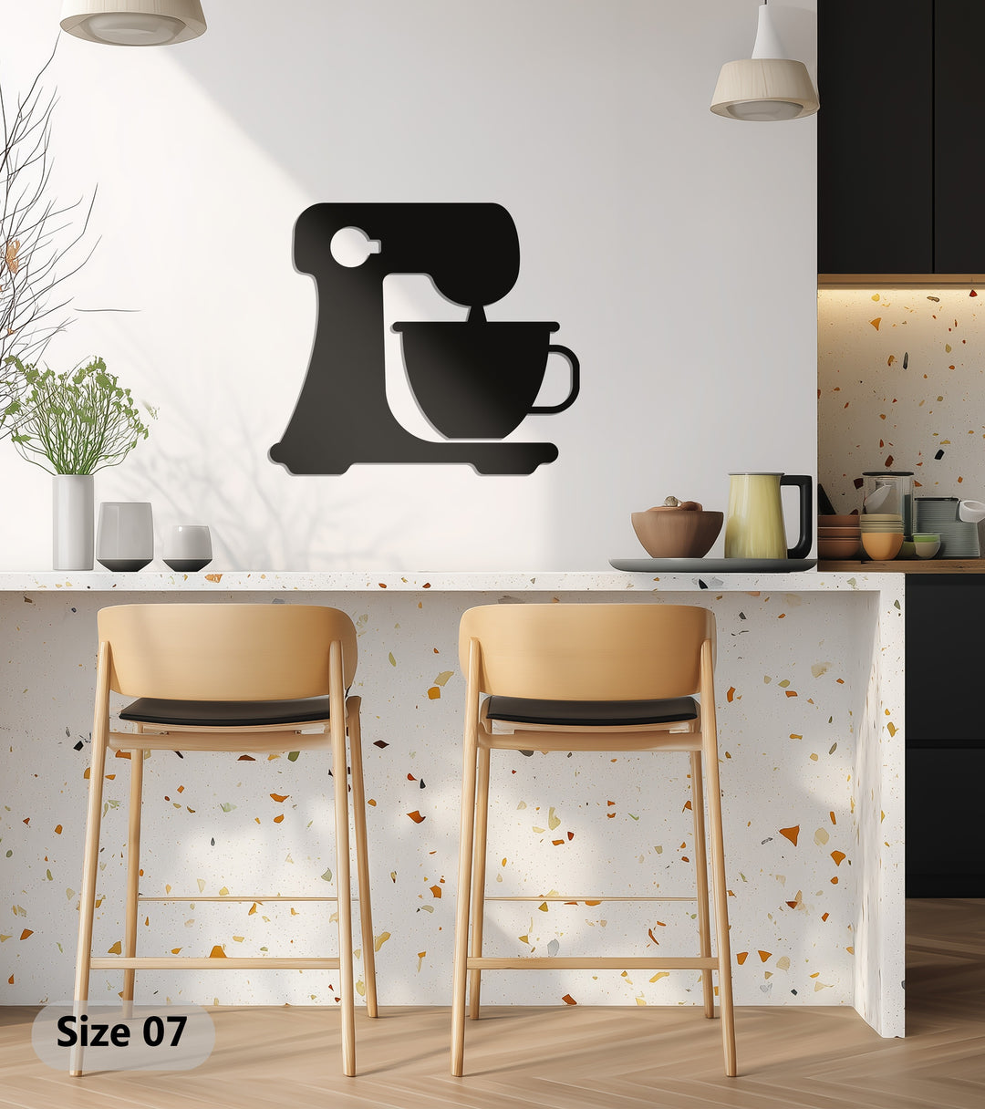 Coffee Maker Silhouette – Modern Kitchen Metal Wall Art