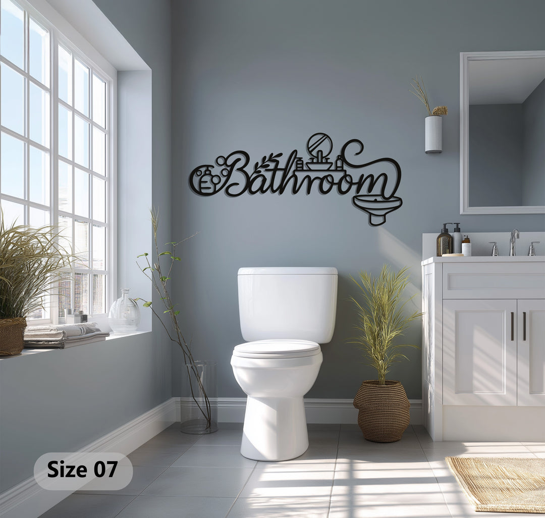 Luxury Bathroom Line Art – Modern Metal Wall Decor
