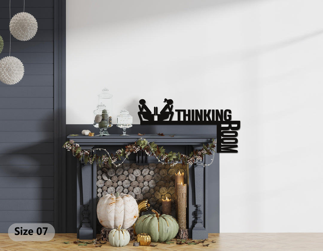 غرفة التفكير – لافتة معدنية مضحكة لباب الحمام