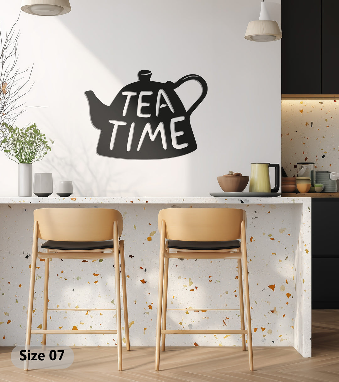 Teapot silhouette Tea Time wall sign