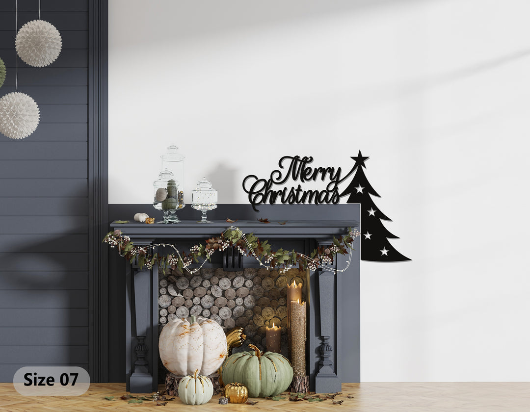 شجرة عيد الميلاد المجيد – ديكور معدني للمدفأة