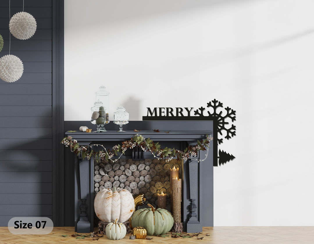 ندفة ثلجية مرحة – ديكور معدني للمدفأة بمناسبة عيد الميلاد