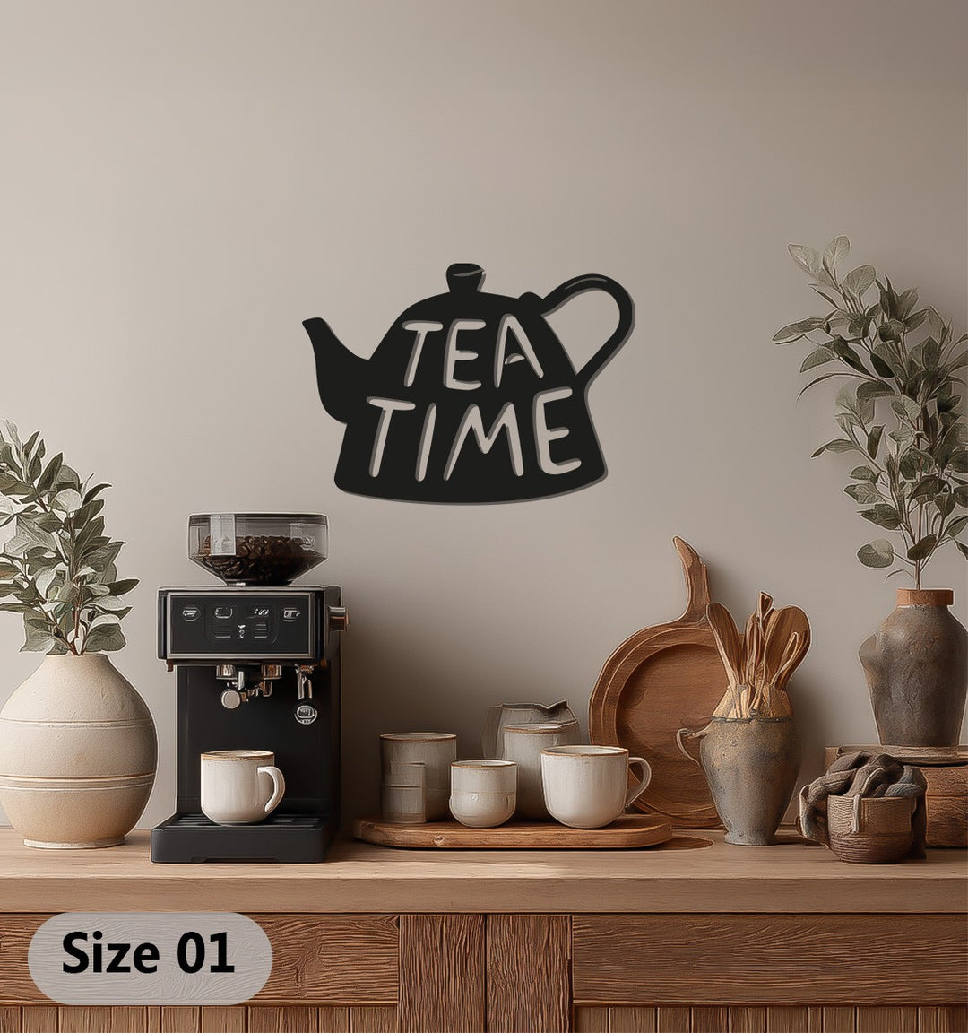 Modern black metal kitchen wall décor