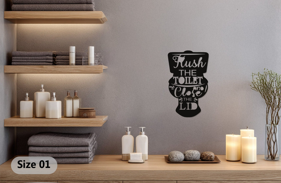 Funny bathroom quote metal wall décor sign