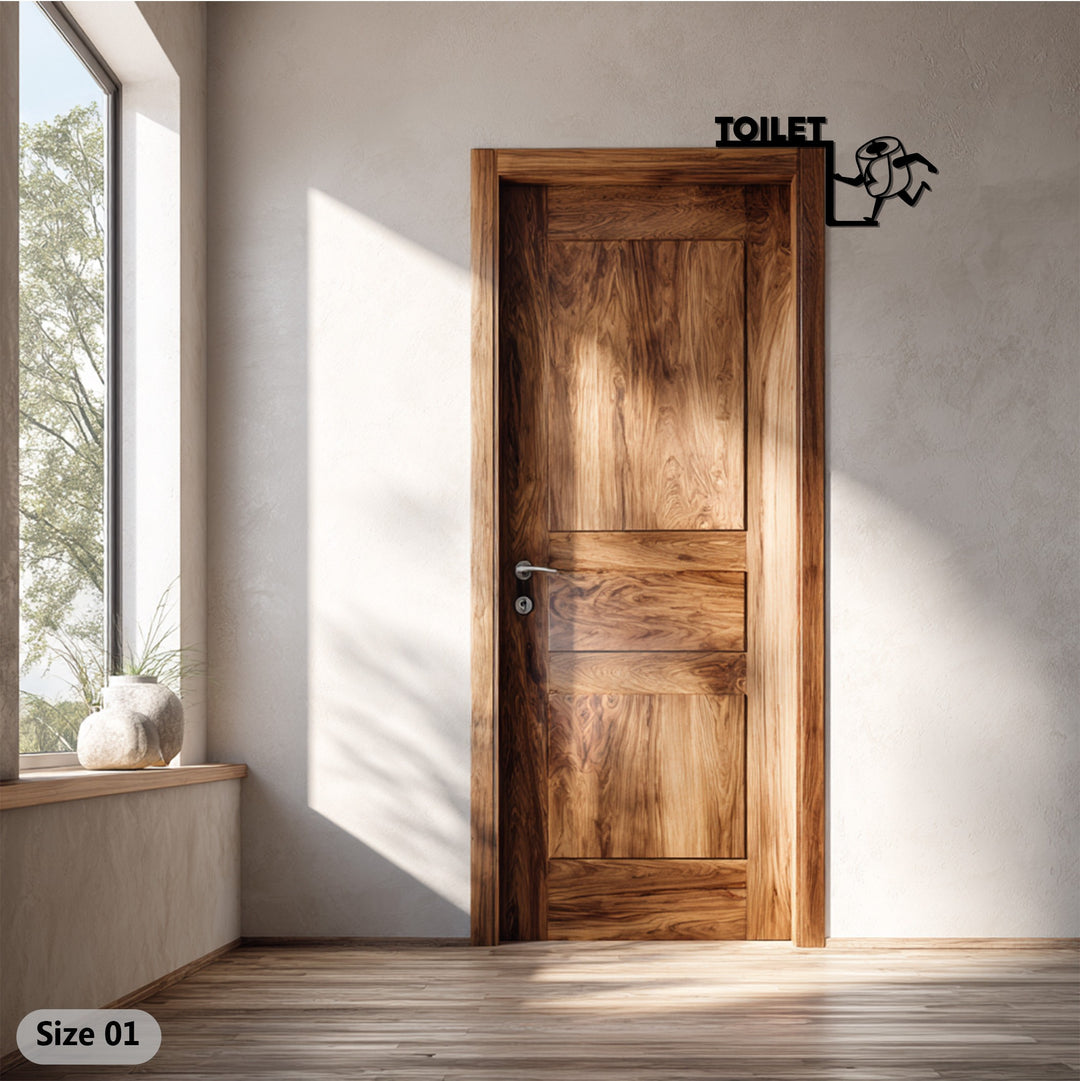 سجادة حمام - ديكور معدني مرح لباب الحمام