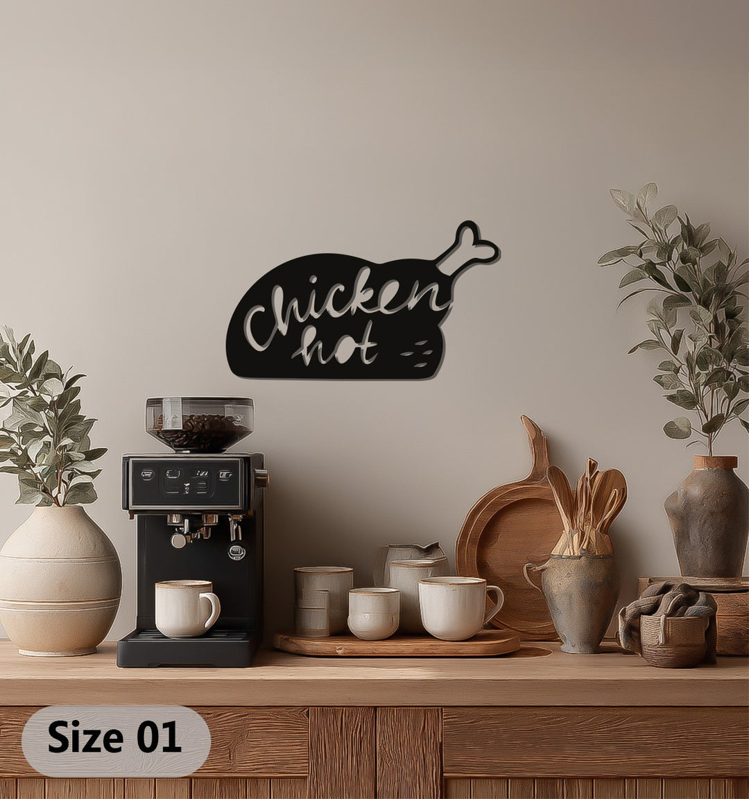 Hot Chicken Silhouette – Modern Kitchen Metal Wall Art