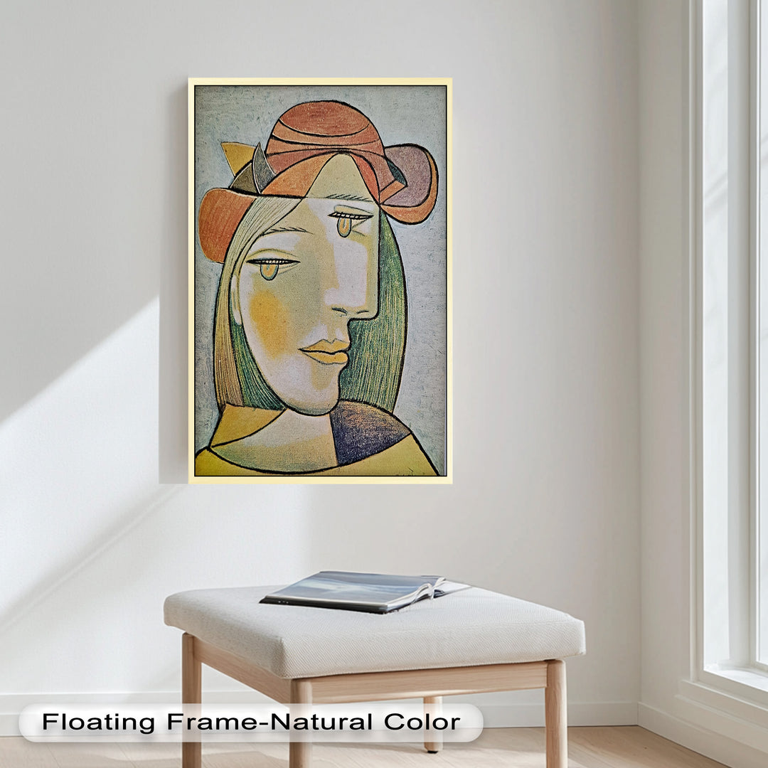 Soft Gaze of Solitude – Abstract Female Portrait Picasso Oil Painting