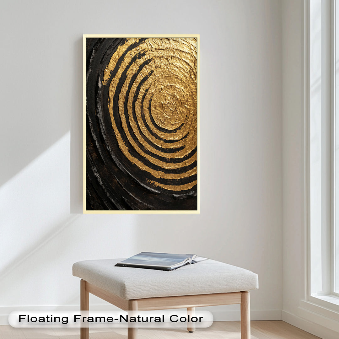 Golden Ripple Radiance – Luxuriöses abstraktes Ölgemälde