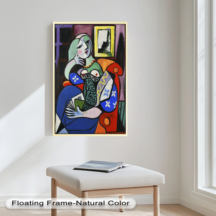 Woman with a Book – Cubist Interior Portrait Picasso Oil Painting