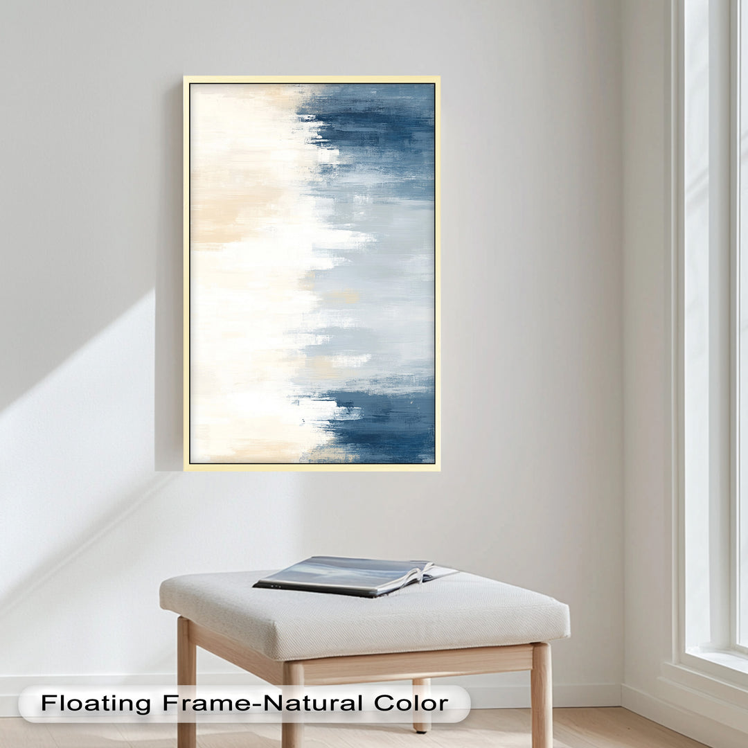 Coastal Drift – Ruhiges Blau und Sand Abstraktes Ölgemälde