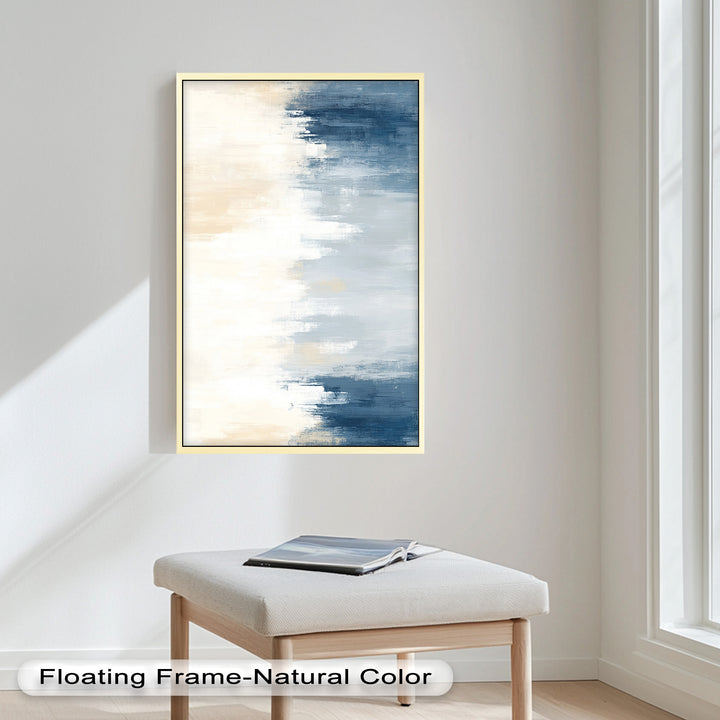 Coastal Drift – Ruhiges Blau und Sand Abstraktes Ölgemälde