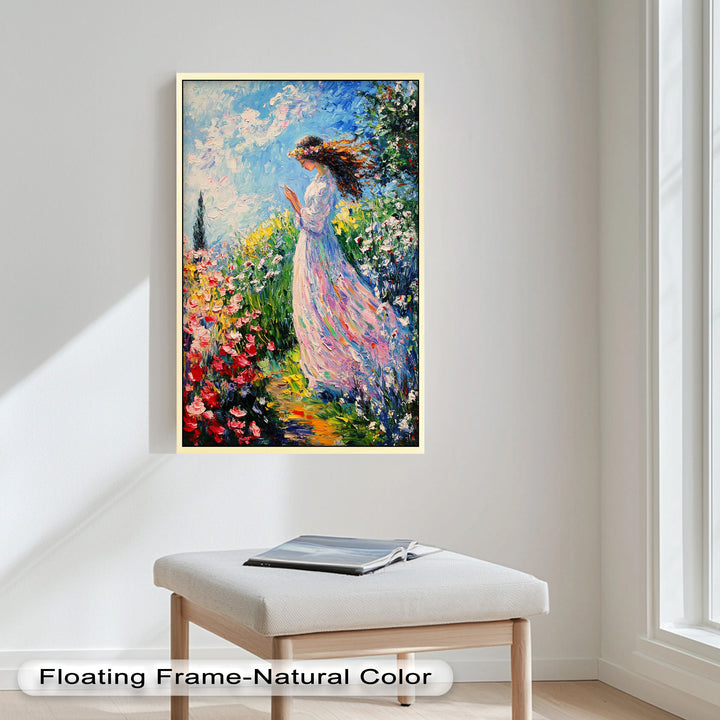 Woman in Floral Crown - Impressionist Oil Painting