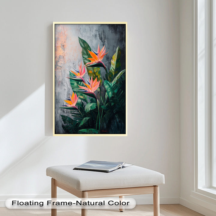 Tropical Flame – Bird of Paradise Botanical Oil Painting