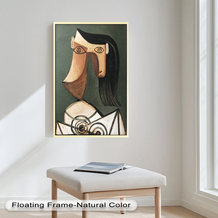 Serene Abstraction – Cubist Female Portrait Oil Painting